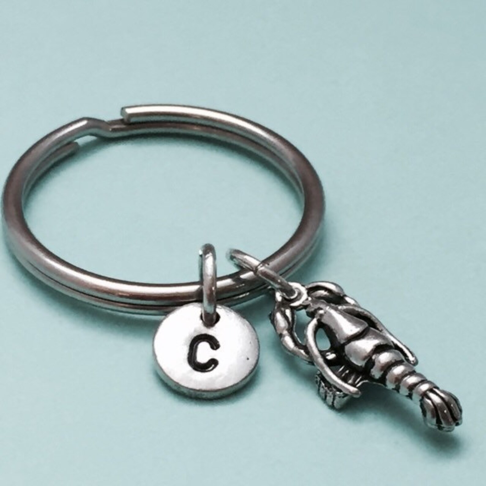 Lobster keychain lobster charm sea creature personalized Etsy