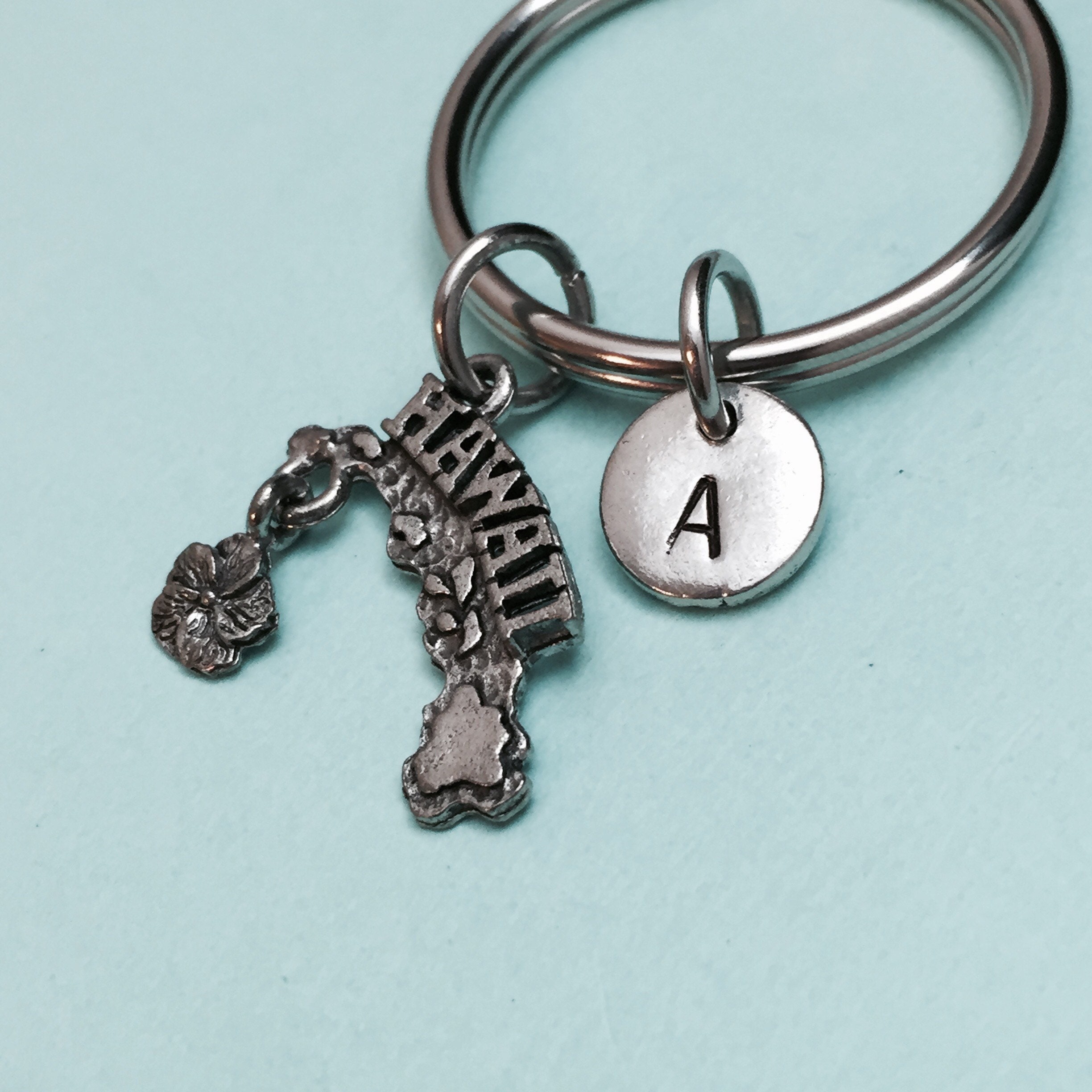 Hawaii Keychain Hawaii Charm State Keychain Personalized Etsy UK