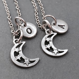 Besten Freund Halskette, Mond Halskette, star Halskette, Halskette Freundschaft, Bff Halskette, Freunde Halskette, personalisierte Halskette, anfängliche