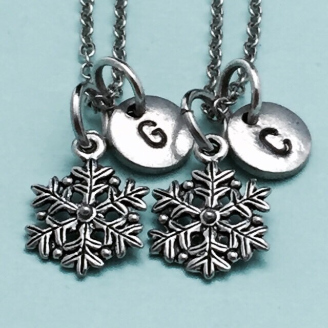 Best Friend Necklace Snowflake Necklace Christmas Necklace - Etsy