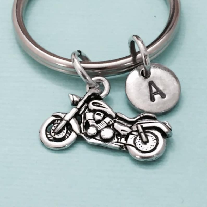 monogram customized Motorcycle keychain motorcycle charm initial keychain personalized keychain initial charm automobile keychain