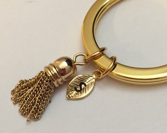 Short tassel keychain, tassel charm, fringe tassel keychain, personalized keychain, initial keychain, customized keychain, monogram