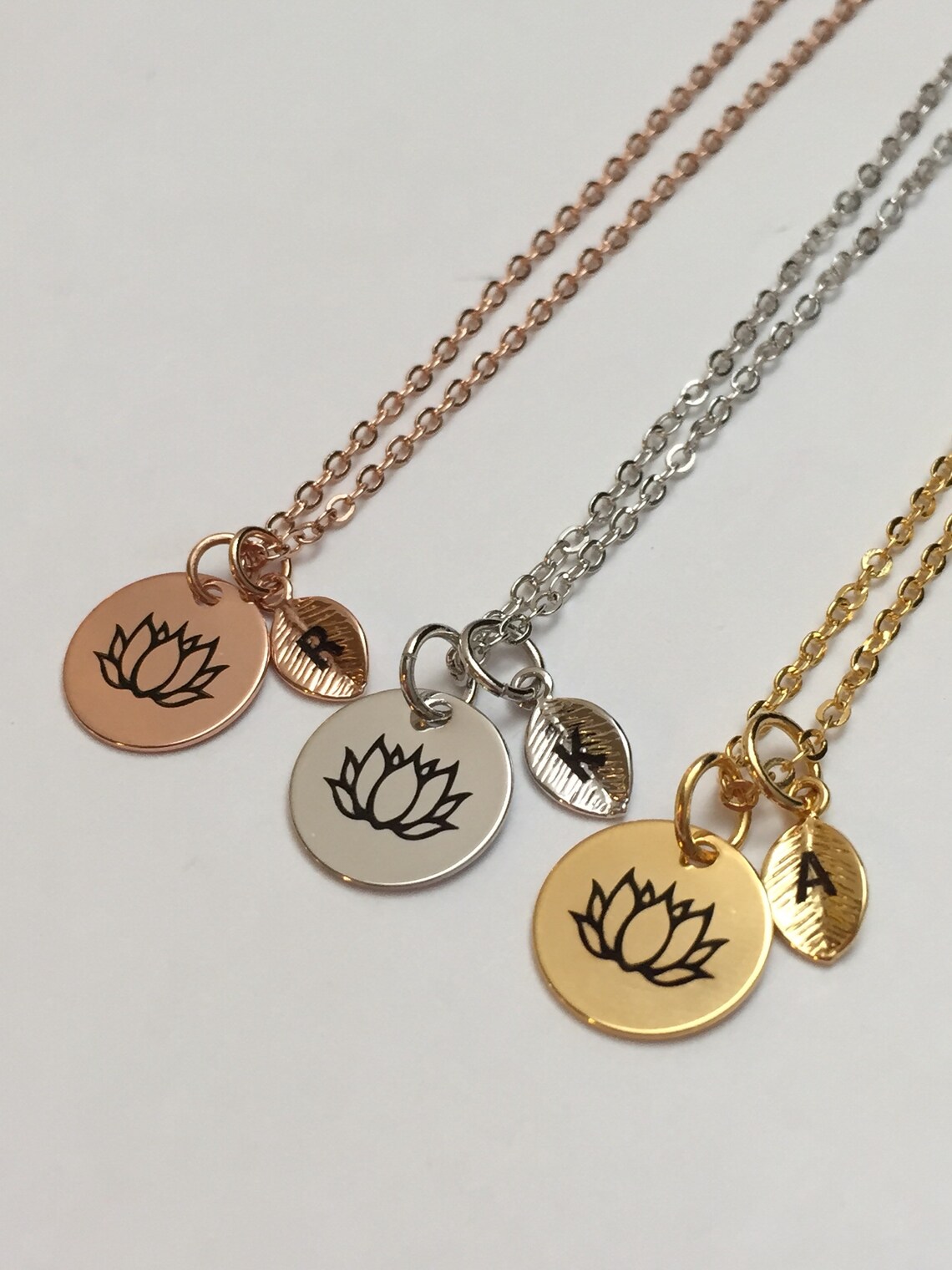 Lotus Flower Necklace Lotus Flower Charm Flower Necklace Etsy