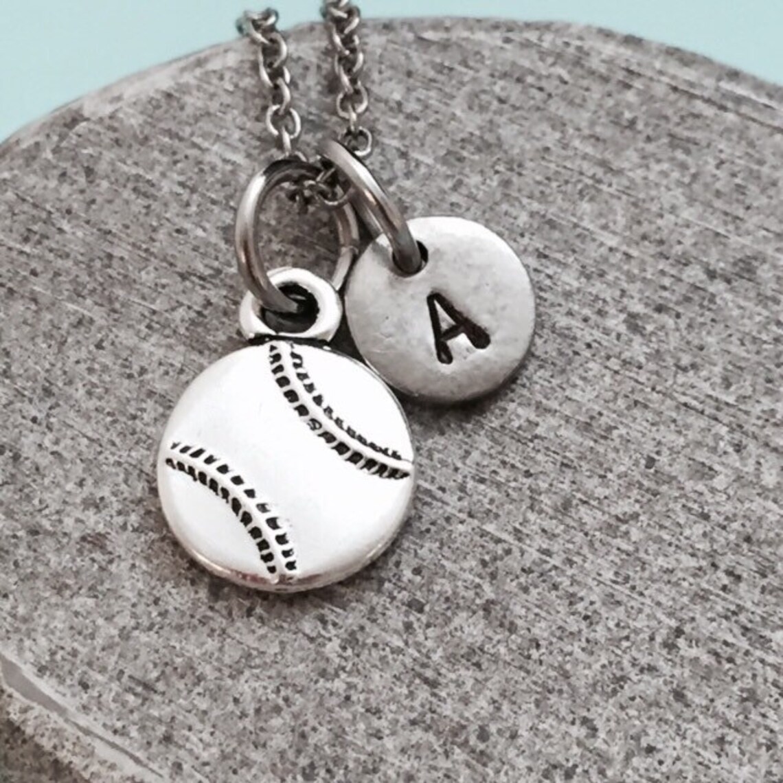Baseball Necklace, Baseball Charm, Sports Necklace, Personalized ...