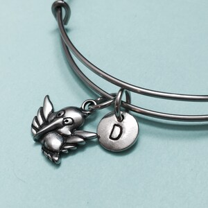 Bird bangle, bird charm bracelet, expandable bangle, charm bangle, personalized bracelet, initial bracelet, monogram