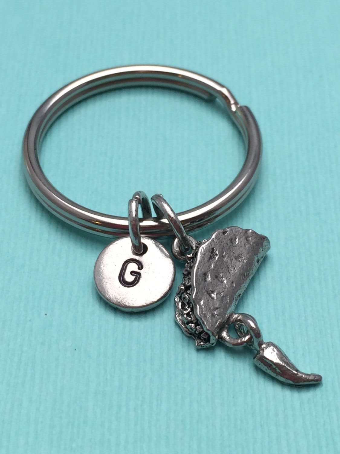 Taco charm keychain, taco keychain, food keychain, personalized