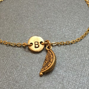 Lemon slice charm bracelet, orange slice charm, adjustable bracelet, food, personalized bracelet, initial bracelet, monogram
