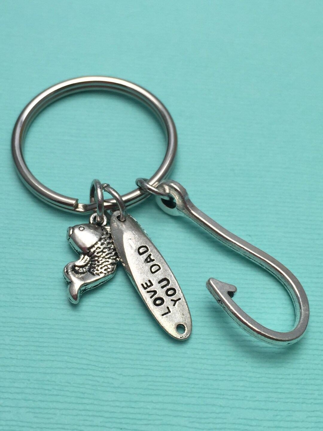 Fishing Keychain Father's Day Keychain Hook Keychain Etsy