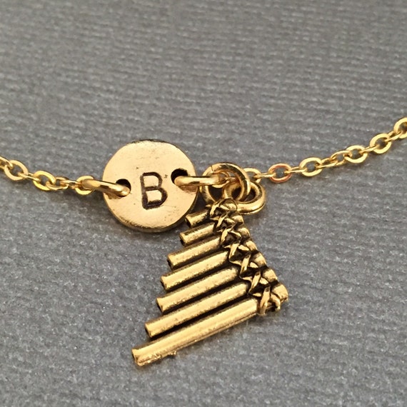 Pan Flute Charm Bracelet, Pan Flute Charm, Adjustable Bracelet
