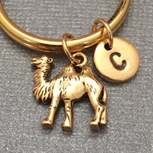 Camel keychain, camel charm, animal keychain, personalized keychain, initial keychain, initial charm, customized, monogram