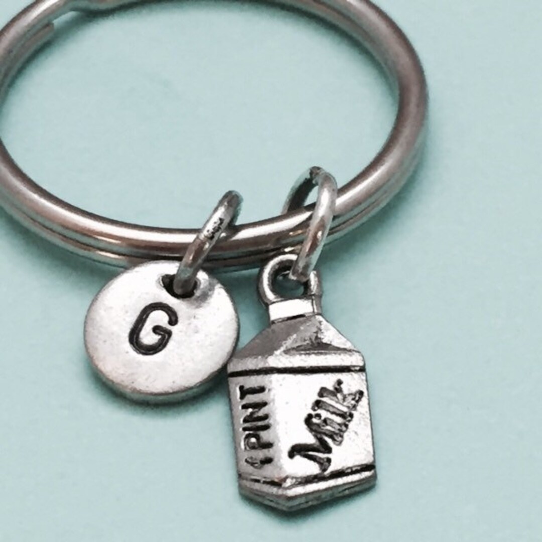 Milk Keychain Milk Charm Food Keychain Personalized Etsy