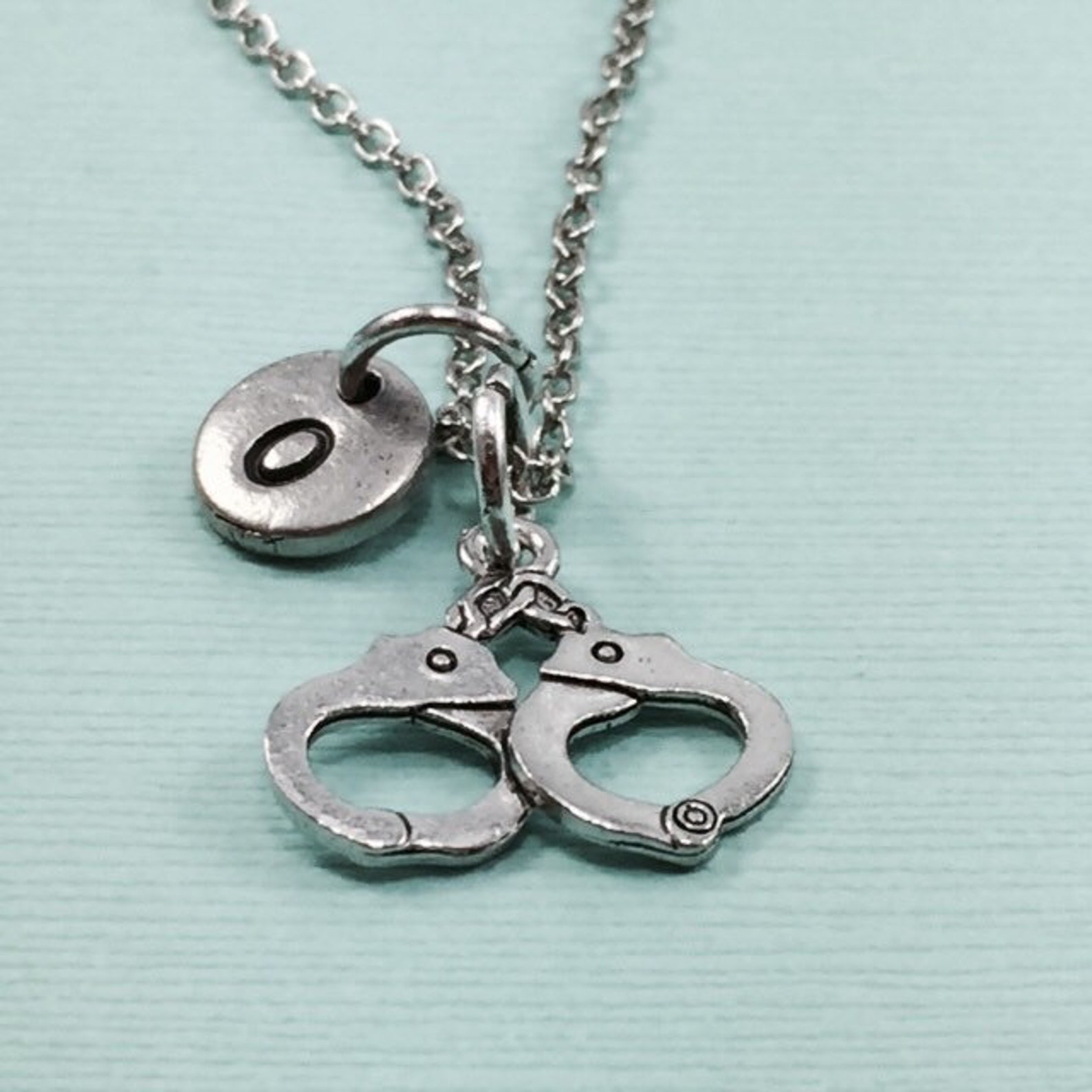 Handcuff Charm Necklace Handcuffs Personalized Necklace Etsy