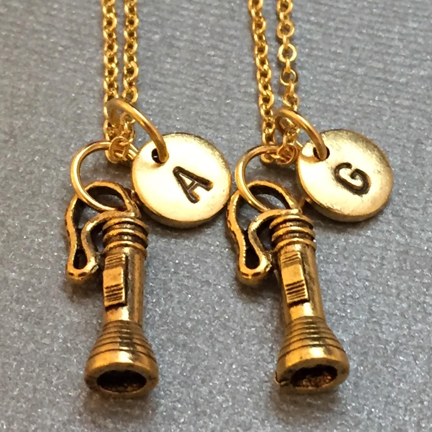 Best friend necklace, flashlight necklace, camping necklace, bff necklace, sister, friendship jewelry, personalized, initial, monogram