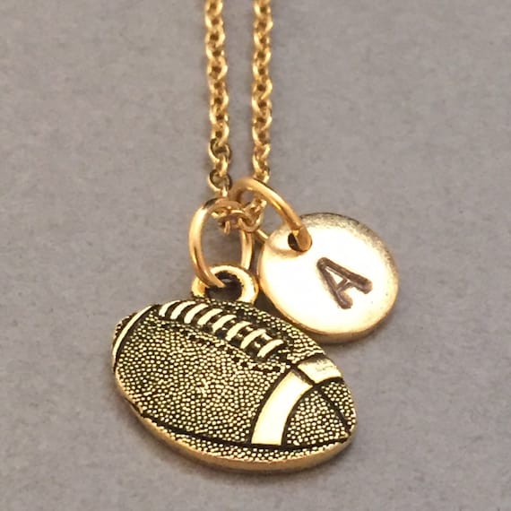 Football Necklace Football Charm Sports Necklace Etsy