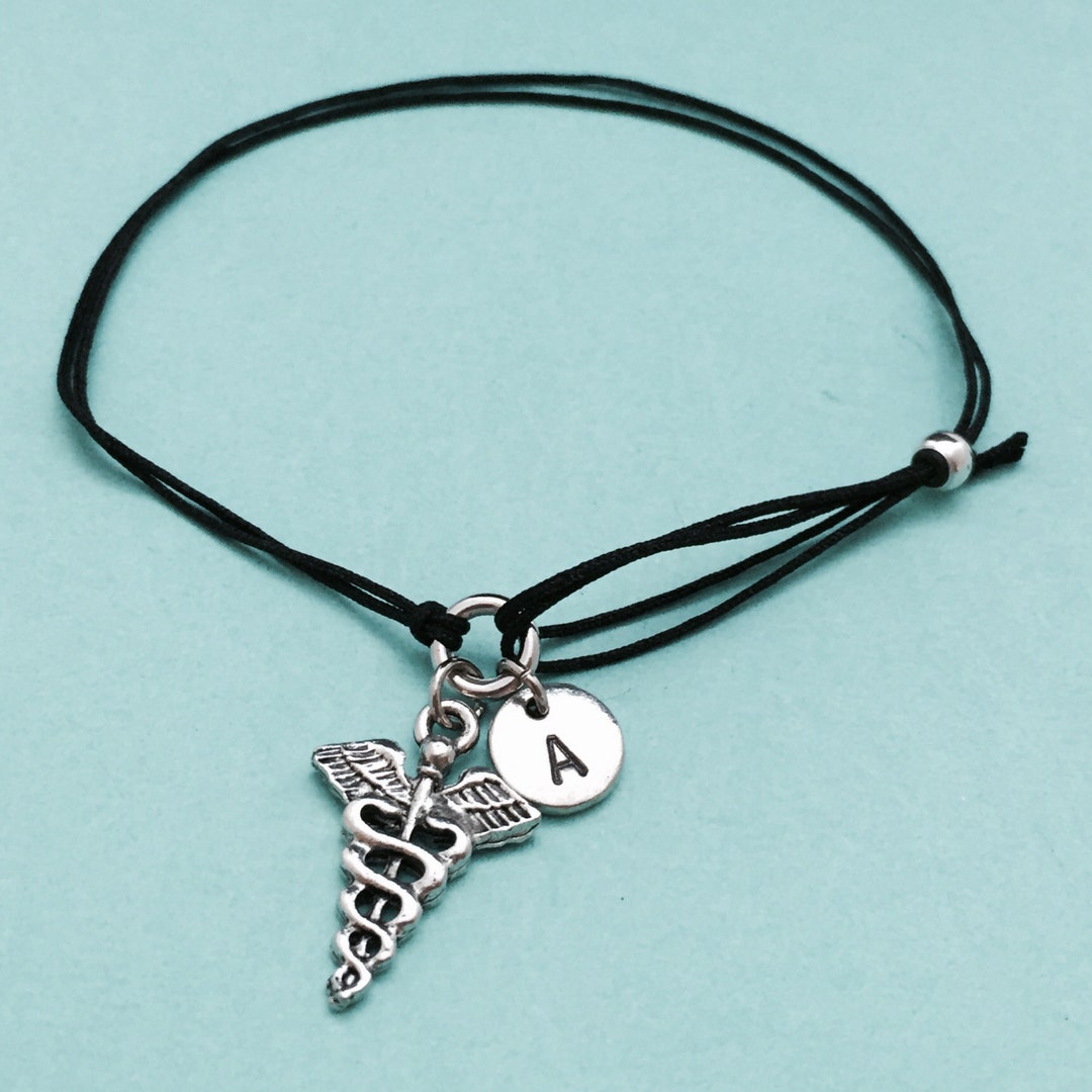 Medical Symbol Cord Bracelet, Medical Symbol Charm Bracelet, Adjustable