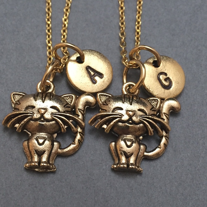 Best friend necklace cat necklace animal bff necklace Etsy