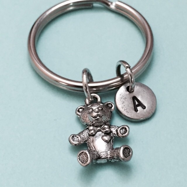 Teddy bear keychain, teddy bear charm, toy keychain, personalized
