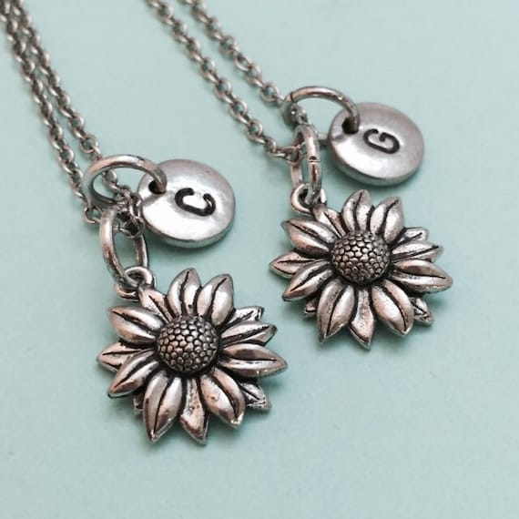 Sunflower cheap friendship necklace