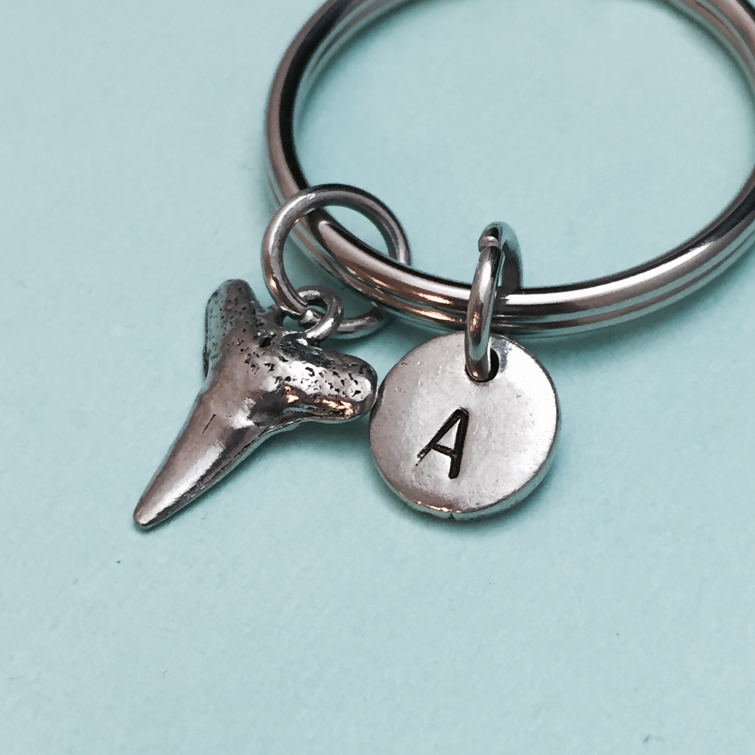 Small Shark Tooth Keychain Shark Tooth Charm Shark Keychain Etsy