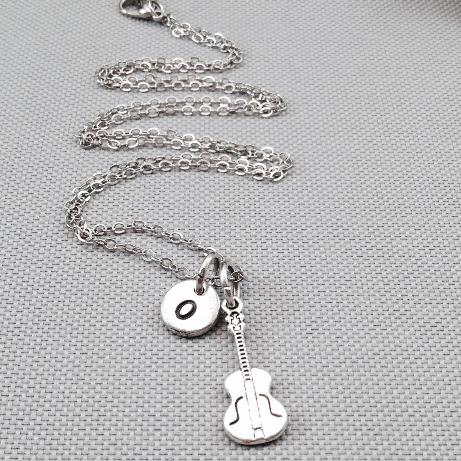 Guitar Necklace Guitar Jewelry Music Necklace Guitar Charm Etsy