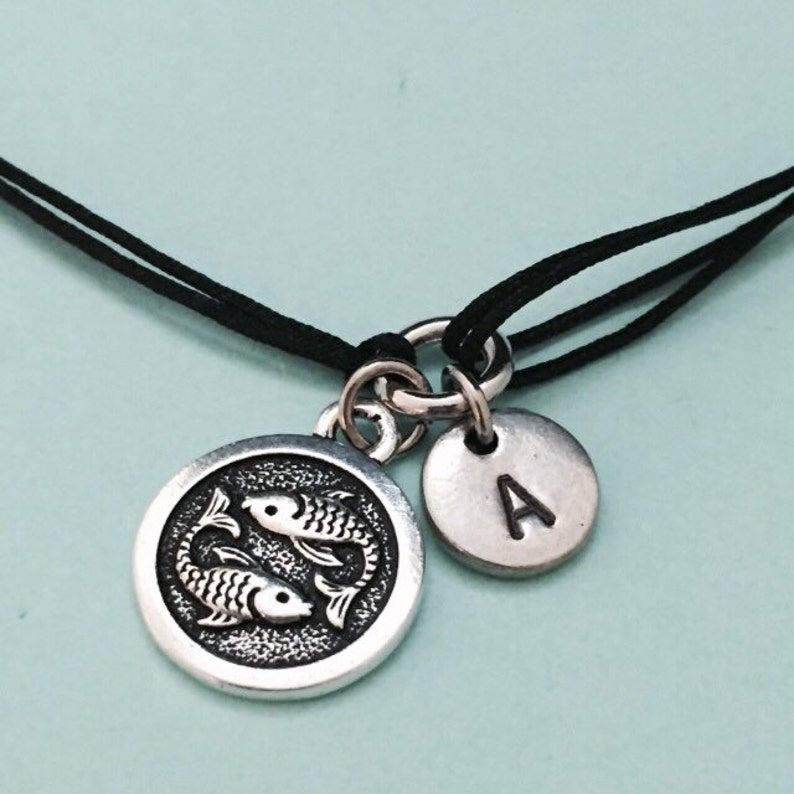 Pisces Cord Bracelet Pisces Charm Bracelet Adjustable Etsy