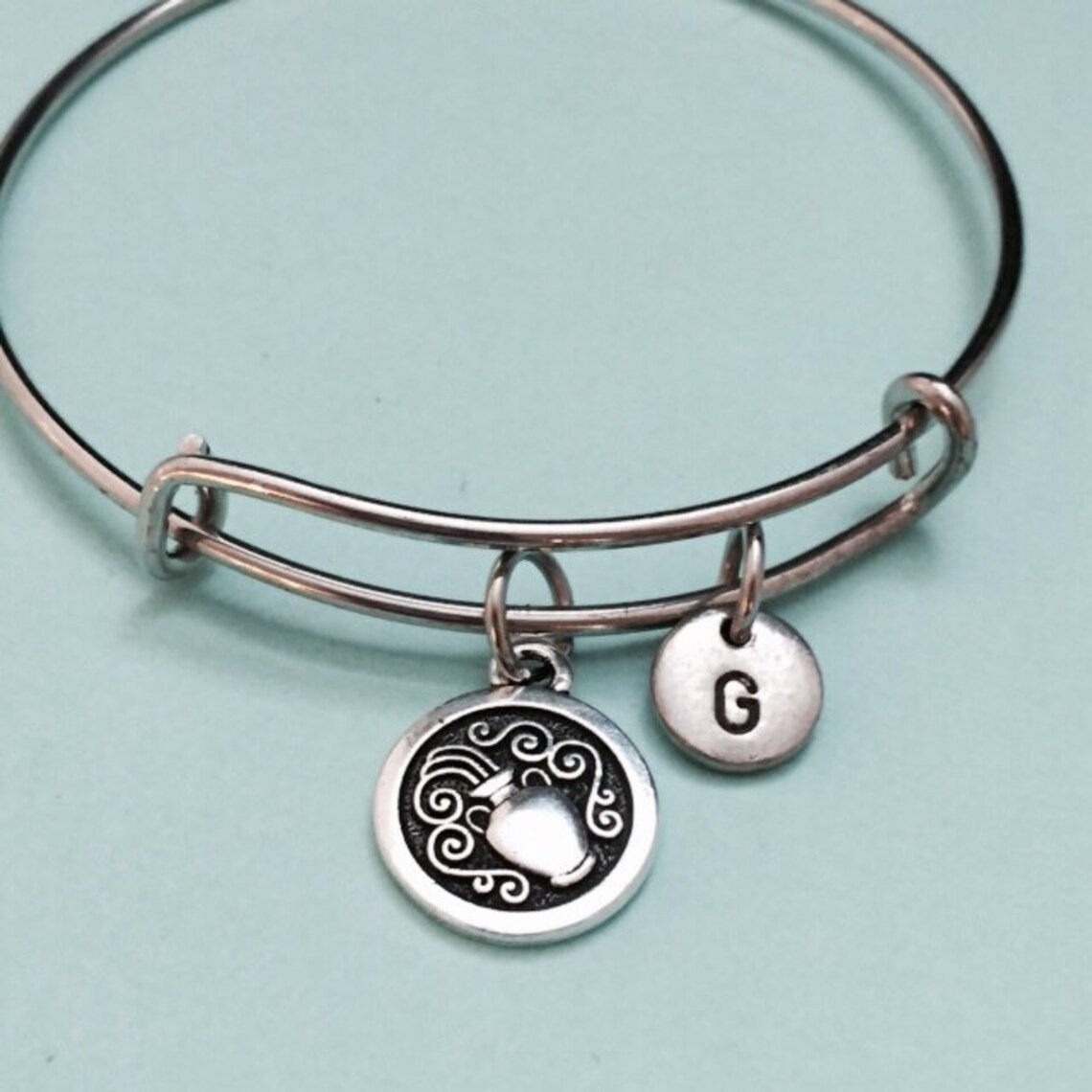 Aquarius bangle aquarius charm bracelet expandable bangle Etsy