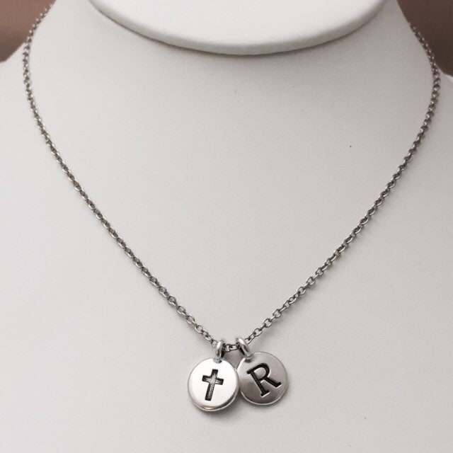 Best Friend Necklace Cross Necklace Religious Necklace Bff Etsy