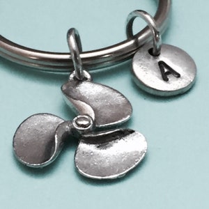 Propeller Schlüsselbund, Propeller Charme, nautische Schlüsselbund, personalisierte Schlüsselanhänger, anfängliche Schlüsselbund, ursprünglichen Charme, angepasst, Monogramm