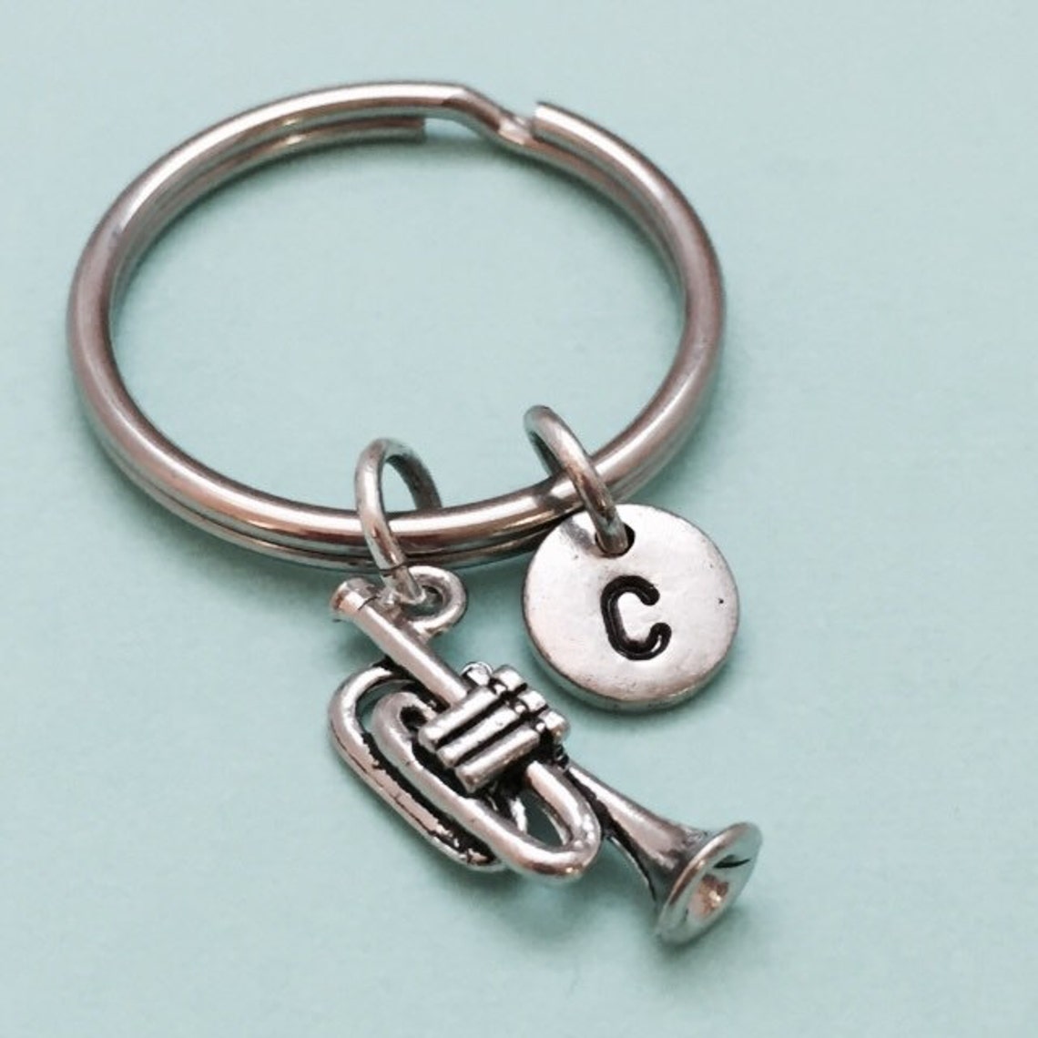 Trumpet keychain musical instrument music keychain Etsy