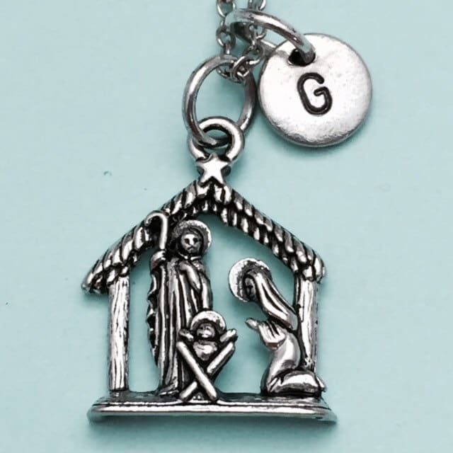 Nativity scene necklace nativity scene charm Christmas Etsy