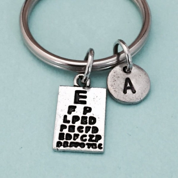 Eye chart keychain, eye chart charm, chart keychain, personalized keychain, initial keychain, initial charm, customized, monogram