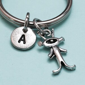 Alien keychain, alien charm, space keychain, personalized keychain, initial keychain, initial charm, customized keychain, monogram