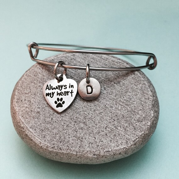 Always in My Heart Bangle Dog Charm 