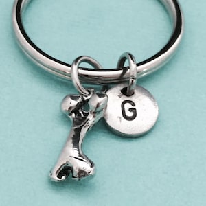 Knochen, Knochen Charme, Hund Knochen Schlüsselanhänger, Schlüsselanhänger, personalisierte Schlüsselanhänger, erste Schlüsselanhänger, erste Charme, angepasst, Monogramm