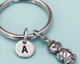 Honey bear keychain, honey bear charm, food keychain, food charm, personalized keychain, initial keychain, customized, monogram