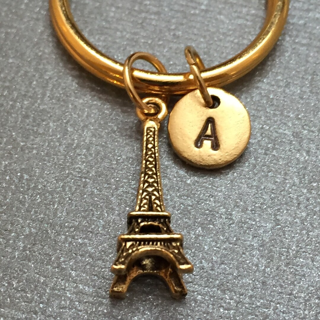 Eiffel Tower Keychain, Eiffel Tower Charm, Place Keychain, Personalized