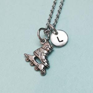 Rollerblade necklace, rollerblade charm, roller skate charm, personalized necklace, initial necklace, initial charm, monogram
