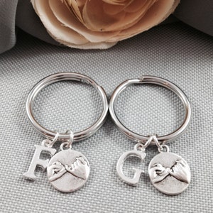 Pinky promise keychain, best friend keychain, pinky swear, initial keychain, bff keychain, sister keychain, gift for friends, friendship