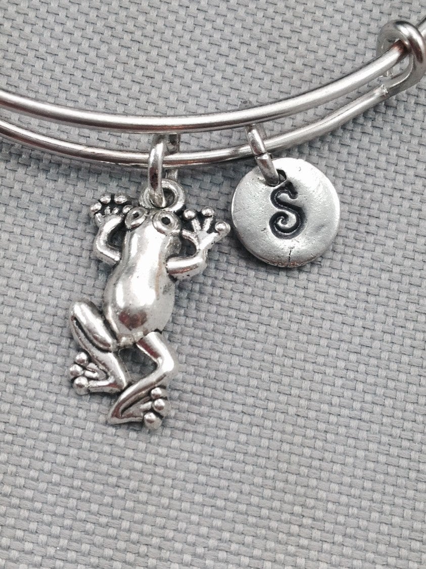 Frog bangle bracelet frog bracelet charm bracelet Etsy