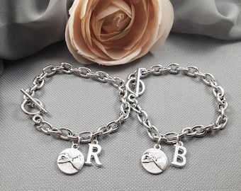 Best friends bracelet, pinky promise bracelet, initial bracelet