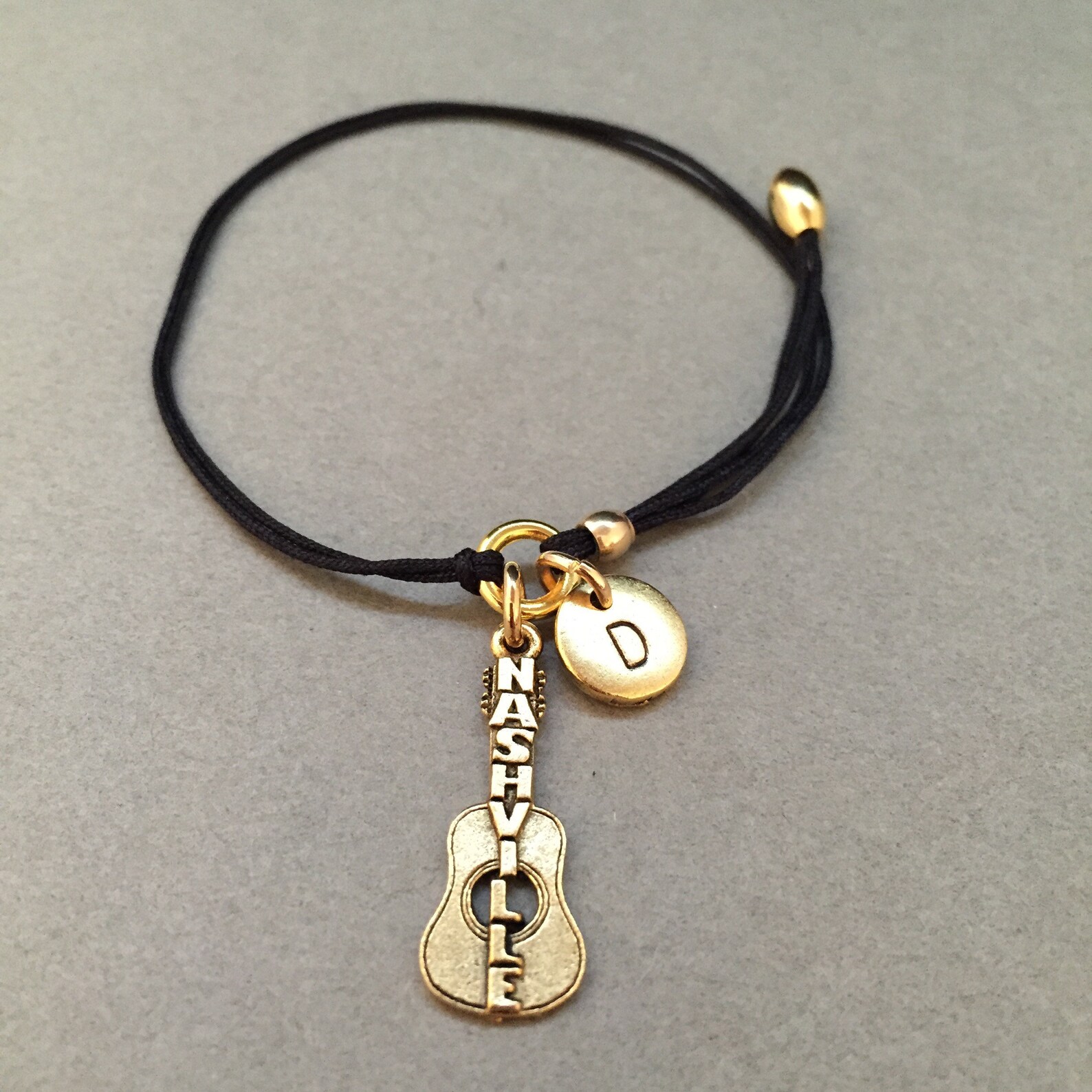 Nashville Cord Bracelet Nashville Charm Bracelet Adjustable Etsy