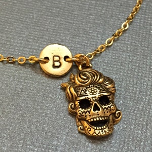Sugar skull charm bracelet, sugar skull charm, adjustable bracelet, skull, personalized bracelet, initial bracelet, monogram