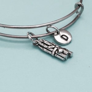 Asparagus bangle, asparagus charm bracelet, expandable bangle, charm bangle, personalized bracelet, initial bracelet, monogram