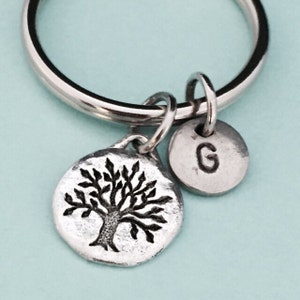 Tree of life keychain, tree of life charm, family tree keychain, personalized keychain, initial keychain, customized keychain, monogram