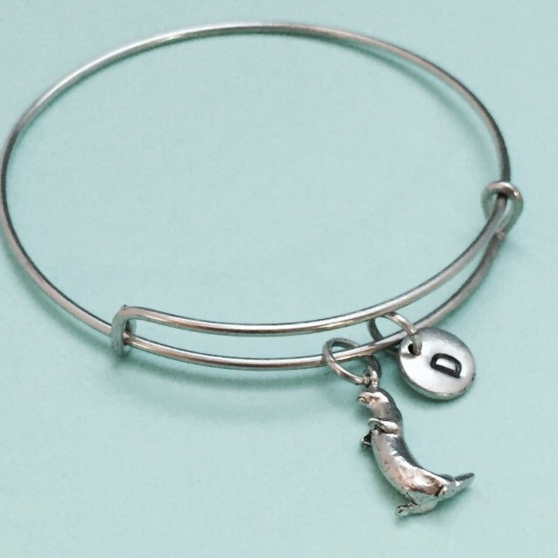 Otter bangle otter bracelet otter charm personalized Etsy