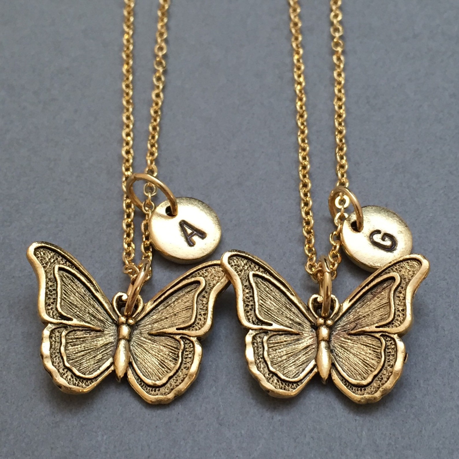 Best Friend Necklace Butterfly Necklace Insect Necklace Bff Etsy