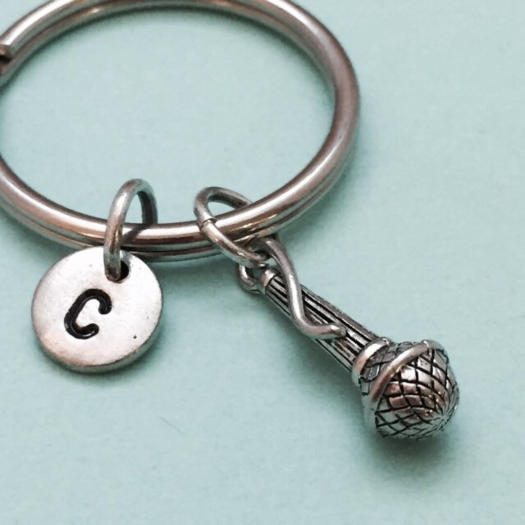 Singer Keychain Microphone Keychain, Microphone Charm, Singing, Singer, Personalized ...