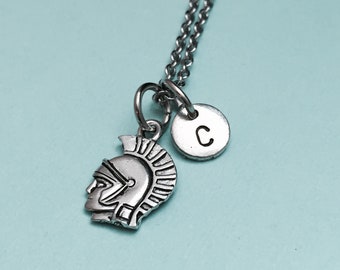 Charioteer necklace, charioteer charm, greek necklace, personalized necklace, initial necklace, initial charm, monogram