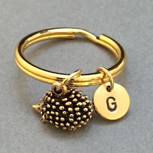 Porcupine keychain, porcupine charm, animal keychain, personalized keychain, initial keychain, initial charm, customized, monogram