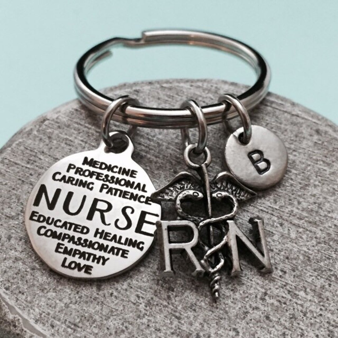 Nurse Keychain, Nurse Charm, RN Keychain, Personalized Keychain ...